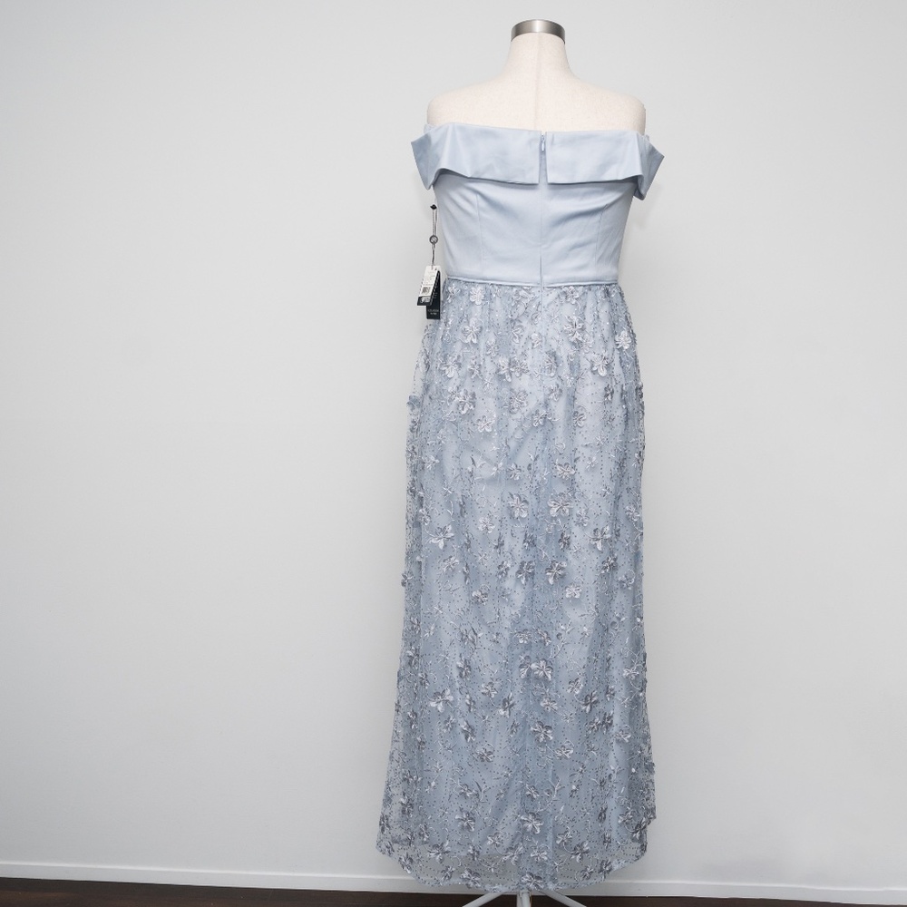Adrianna Papell - Off Shoulder Floral Embroidered Dress - Picture 5 of 13